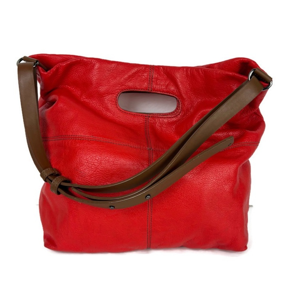 Barr + Barr Genuine Pebble Leather Handbag in Red/Brown